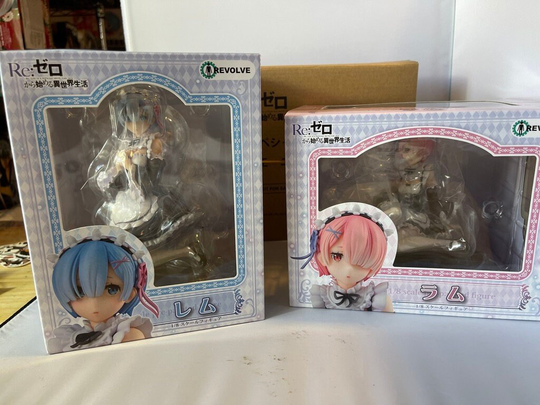 Rezero Starting Life in Another World Ram Rem 1/8 Figure Dengeki Special Set