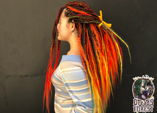 Natural Look Synthetic Double Ended Mix Of Blend Dreadlocks & Braids With Loose Ends Ombre Hair Extensions Boho Single De
