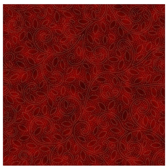 Fall For Autumn Crimson/Gold Scrolls & Leaves U4989H-10G - Hoffman, Gold Metallic Vines On Crimson Fabric, Autumn Blender Fabric