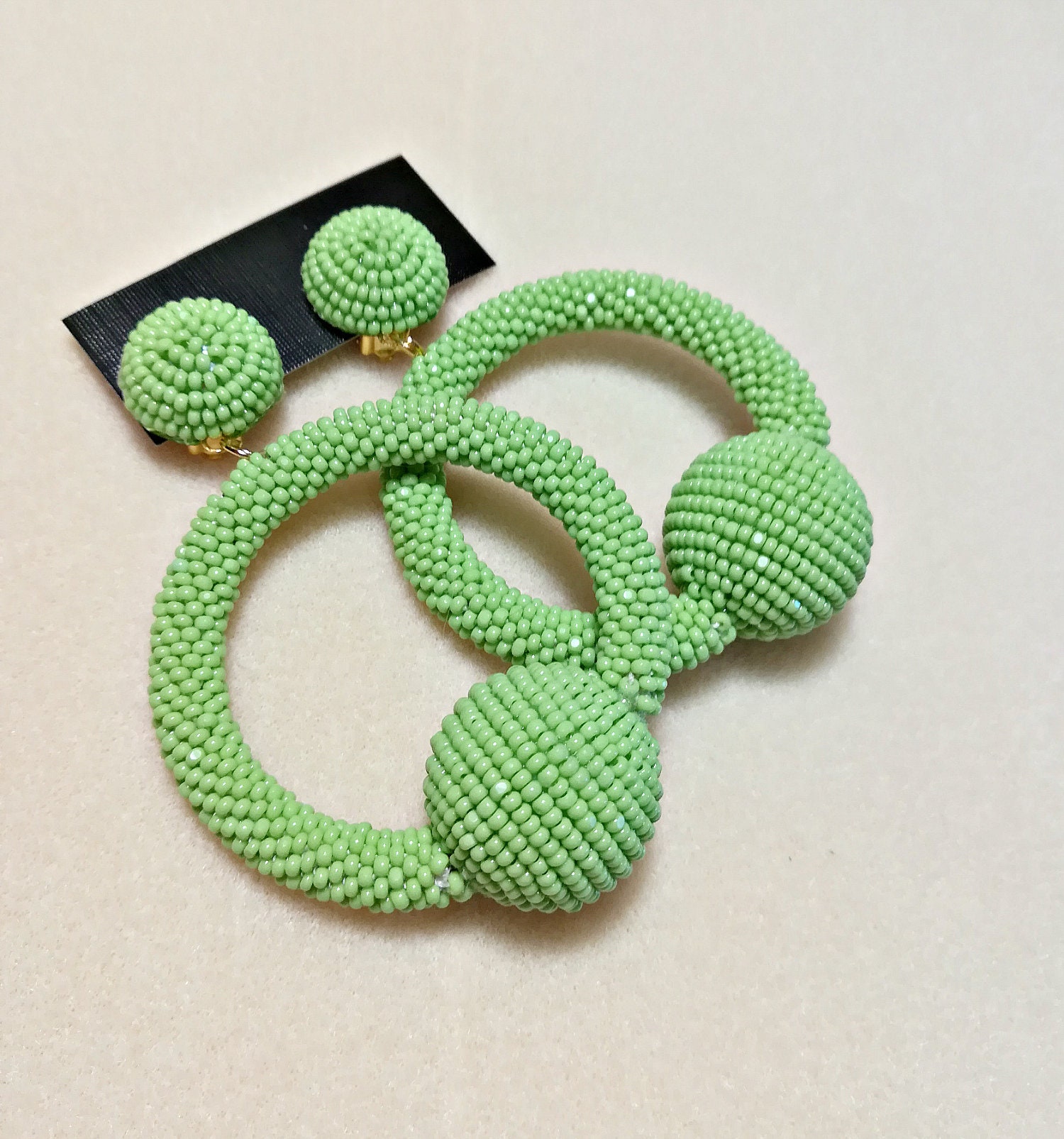 La Hoop Earrings Mint Color Les Bonbons Earrings/ Earrings/ Dodgers La Rams Earrings