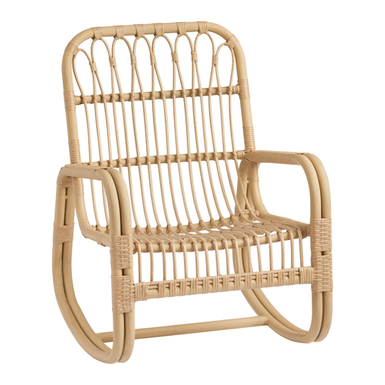 All Weather Wicker Lenco Outdoor Patio Rocking Chair: Brown - Bamboo by World Market