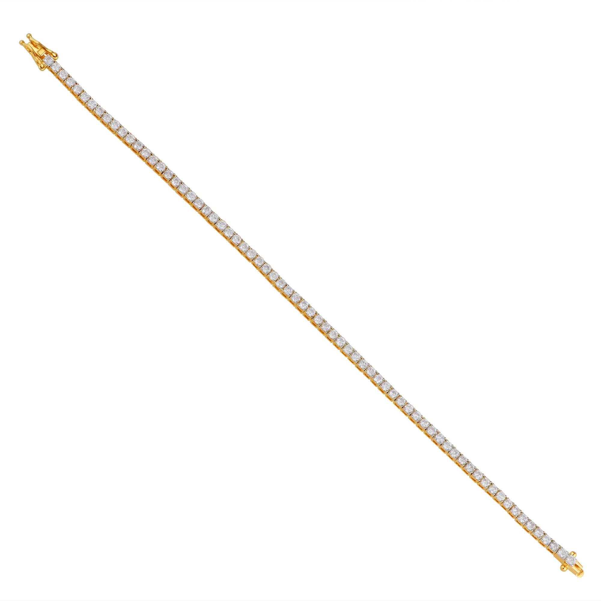 On Sale 3 Cts Natural Si Clarity Hi Color Diamond Tennis Bracelet 14K Yellow Gold Fine Jewelry Wedding Or Anniversary Gifts