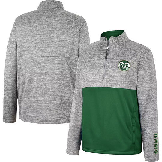 Men's Colosseum Gray Colorado State Rams John Half-Zip Jacket, Size: Medium, Grey