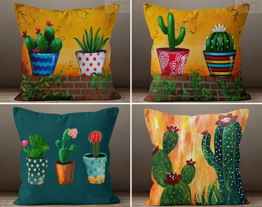 Decorative Cactus Pillow Cover, Desert Plant Case, Sofa Cushion, Patio Couch Pillow, Outdoor Cushion Throw