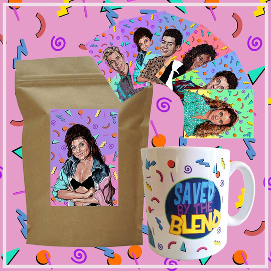 Saved By The Blend Full Coffee Bundle 250G Bag Of Coffee, Ceremoc Mug & Sticker Set