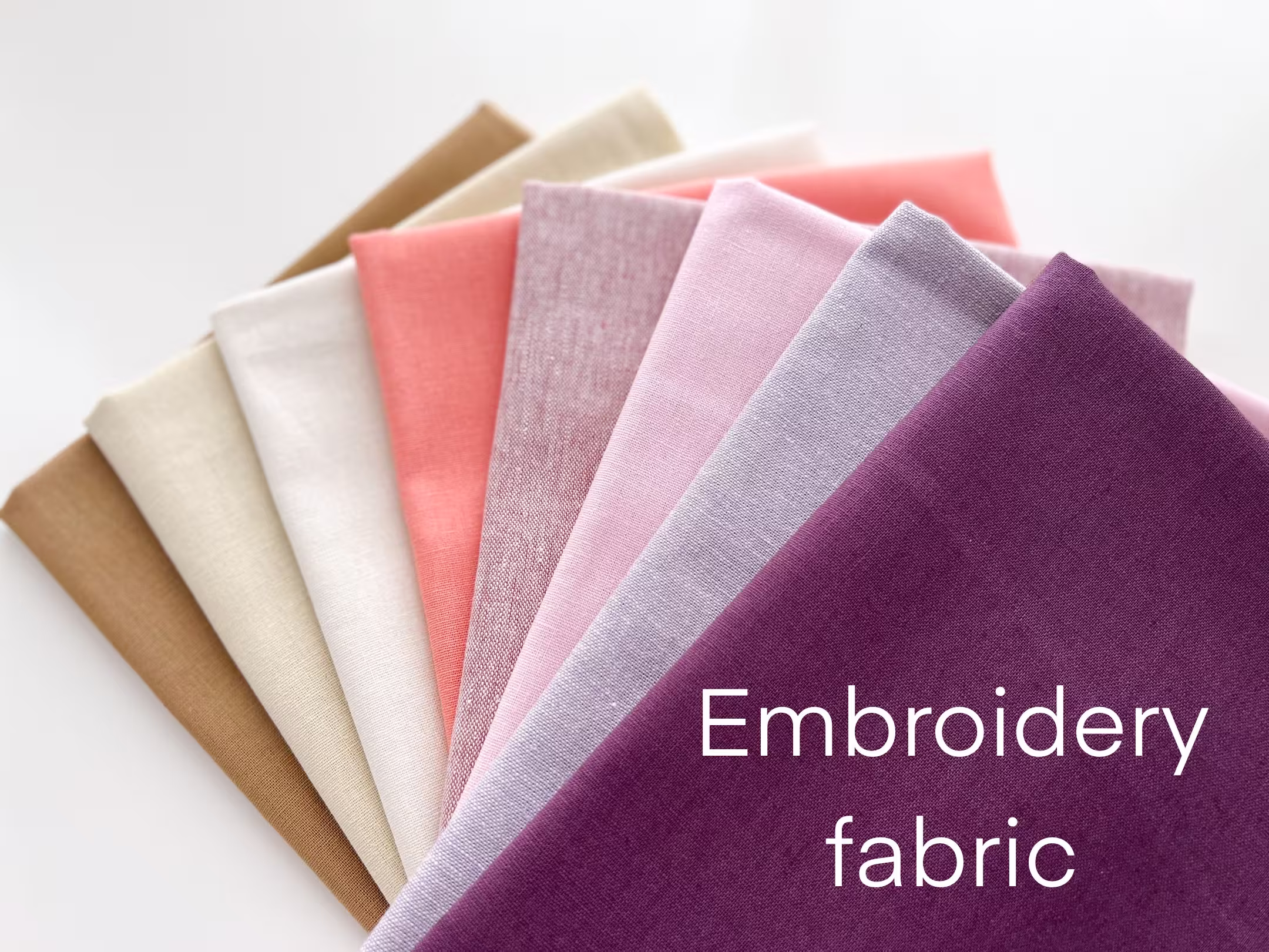 Embroidery Fabric By The Yard, Linen Blend Embroidery Fabric, Cotton-Linen Cloth, Essex