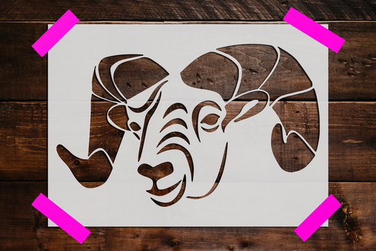 Ram Goat Stencil, Reusable Art Diy Craft Large Wall Rams, Wild Life
