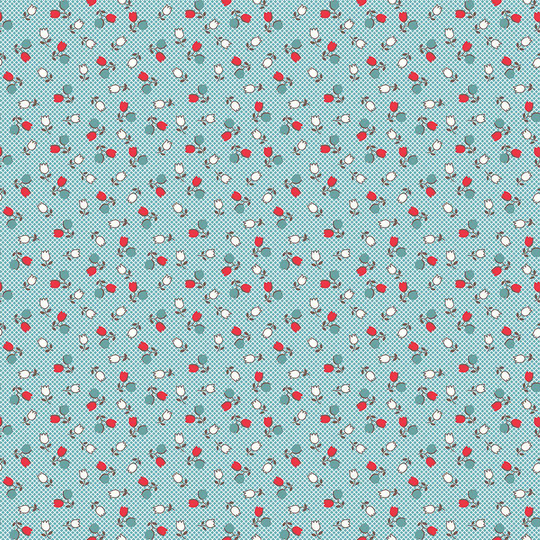 Lori Holt Cook Book Fabric By Riley Blake - Aqua Blue Tulips Floral The 1/2 Yard Or Fat Quarter
