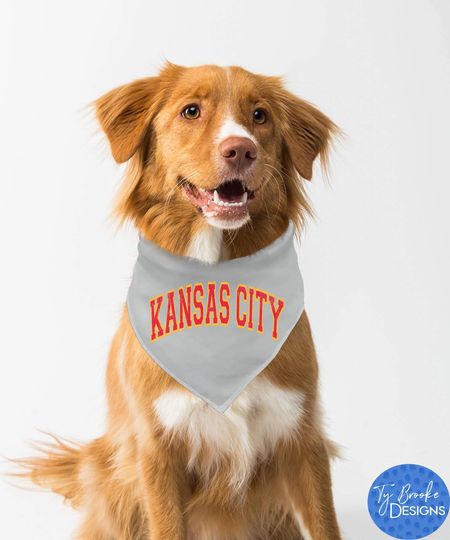 Large Kansas City Dog Bandana, Over The Collar Distressed Collar, Mom Gift, Pet