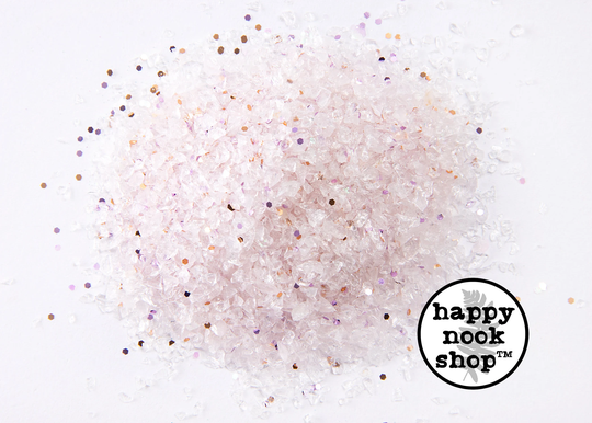 Crushed Rose Quartz Crystal Chips & Glitter Blend, 3 Ounces Fine Rough Healing Gemstone Sparkle Mix, New Age Raw Rocks, Diy Orgonite Supply