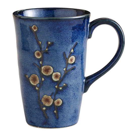 Blue Cherry Blossom Mug Set Of 6 - Stoneware by World Market