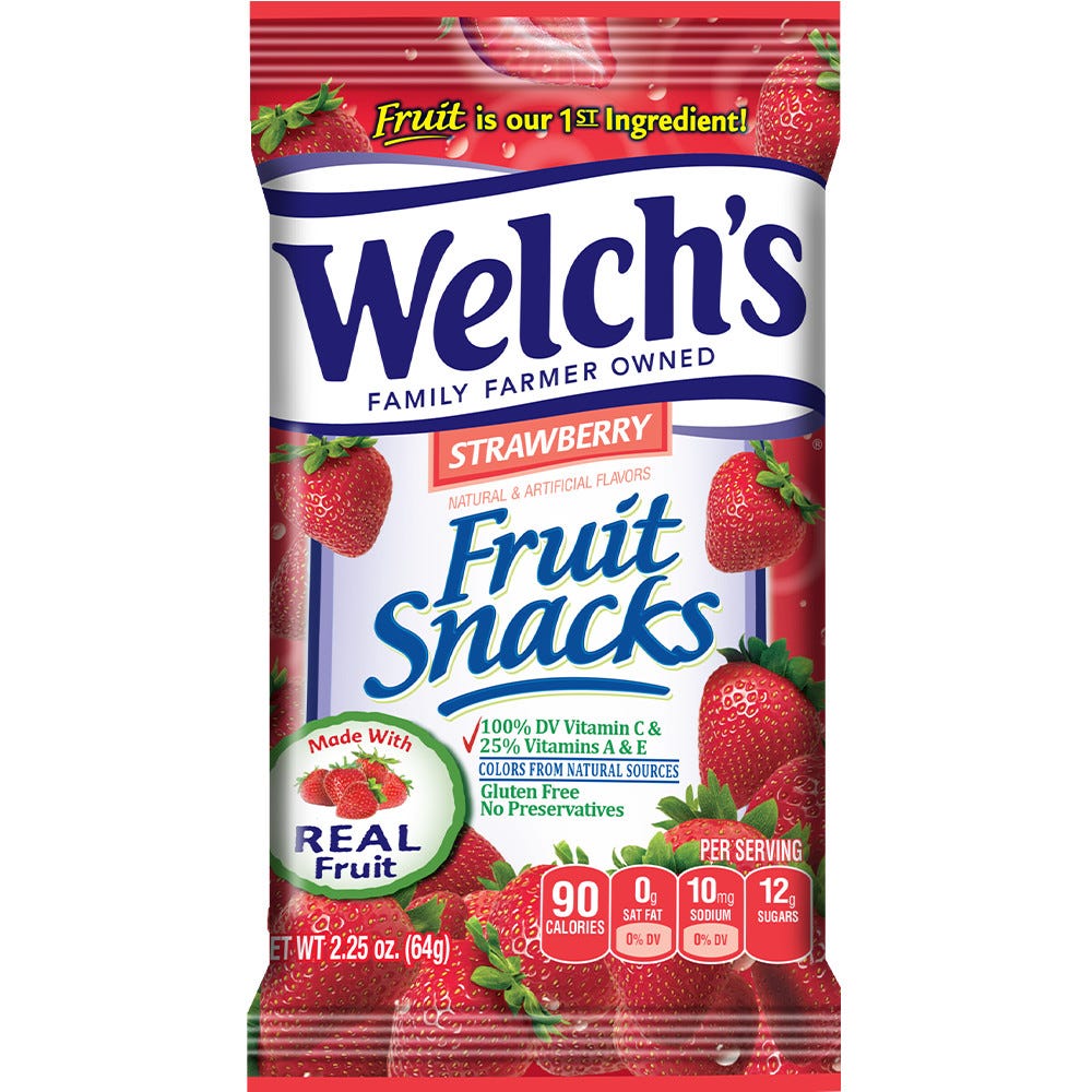 Welchs Fruit Snack, Strawberry - 2.25 oz
