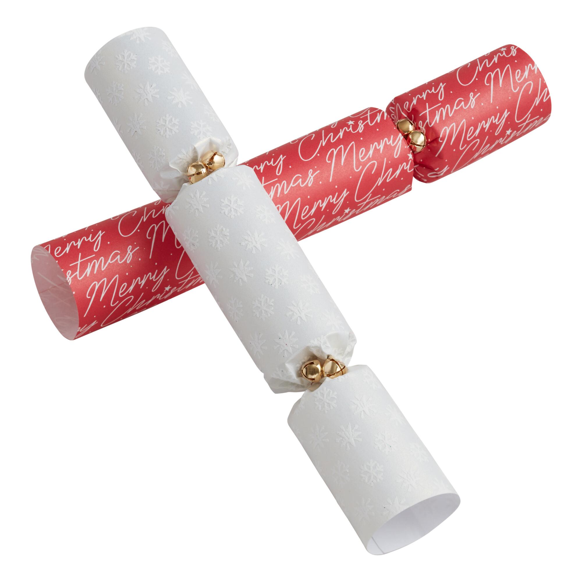 Medium Snowflake and Merry Christmas Crackers 8 Count: Multi - Paper by World Market
