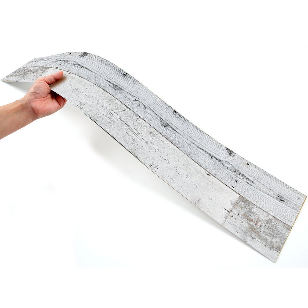 Funlife | Grey Wood Grain Peel & Stick Floor Tile Stickers Living Room, Kitchen Waterproof, Removable, Customize