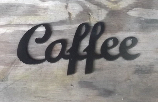 Metal Coffee Sign-Size-7 Inch Wide
