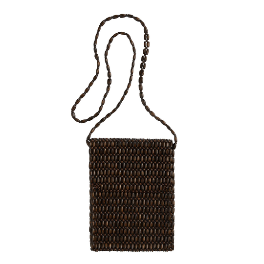 Brown Wood Bead Crossbody Bag by World Market