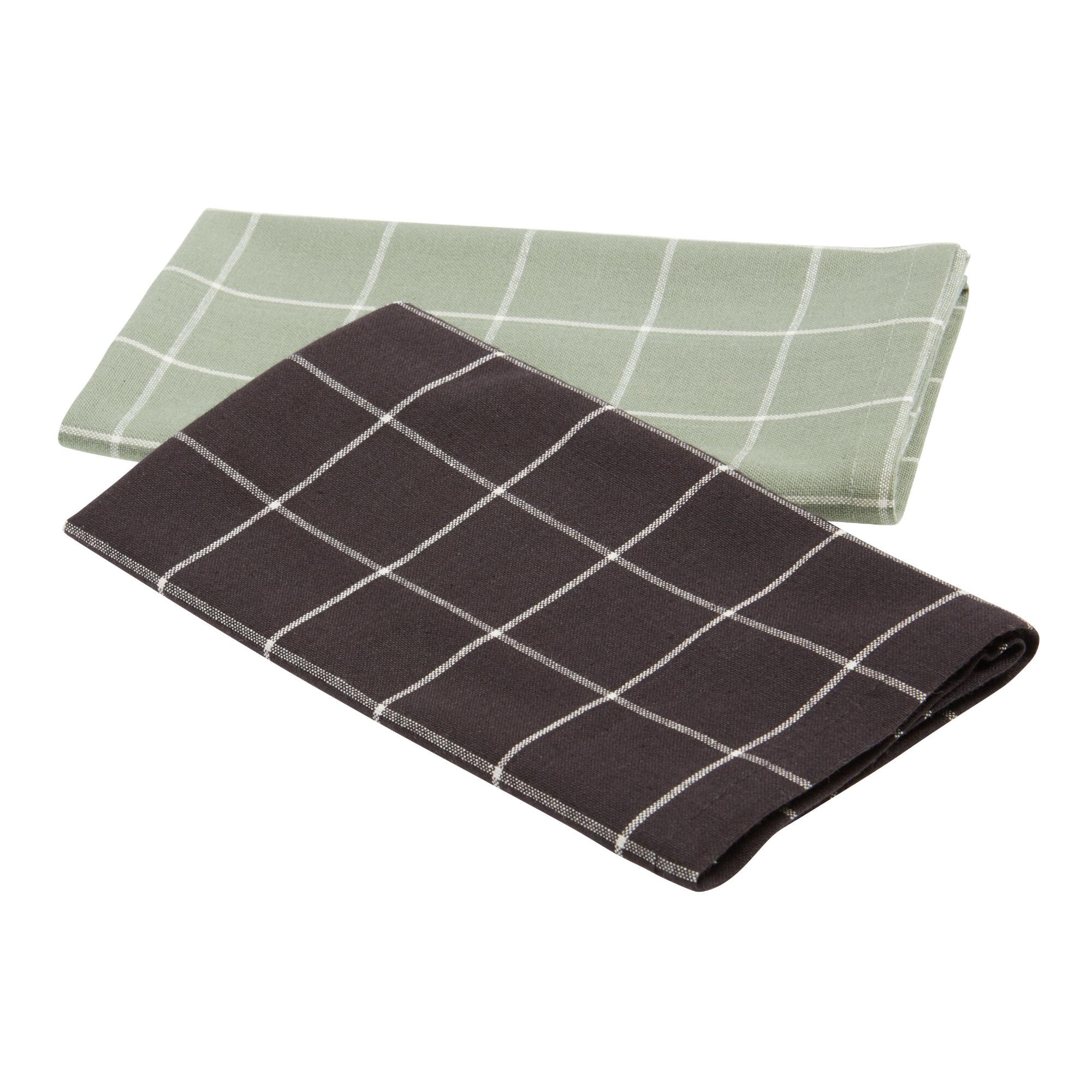 Cotton Windowpane Print Napkin Set of 2 by World Market