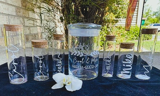 Wedding Sand Ceremony Glass Set Blended & Blesssed-Large