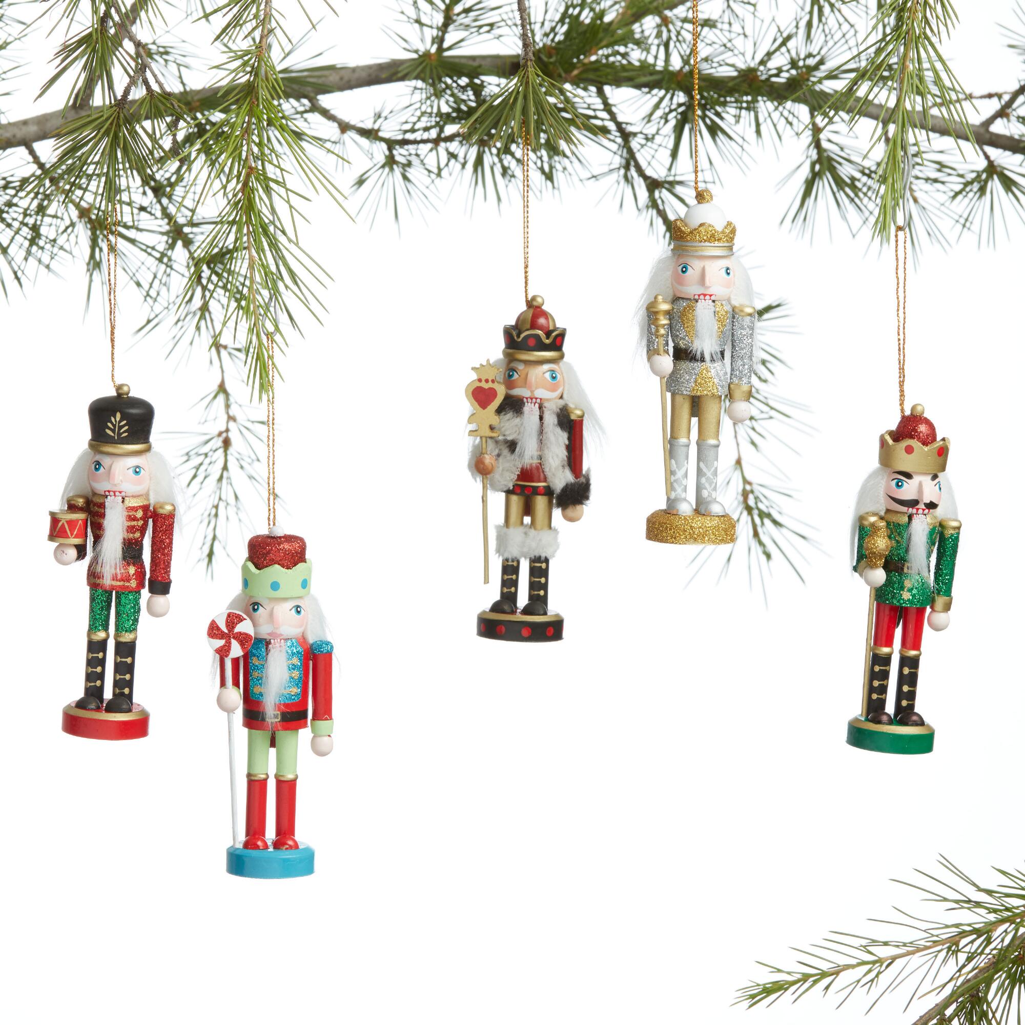 Pier Place Mini Traditional Nutcrackers 5 Pack: Multi - Wood by World Market
