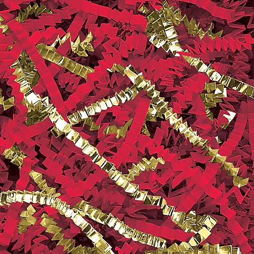 Crinkle Paper Blend, Gold/Red Metallic, 10 Lbs. 1 Case (CPB10LL)