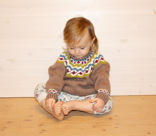 2 T Icelandic Baby Wool Pullover Sweater Hand Knit Unisex Lopapeysa Handmade