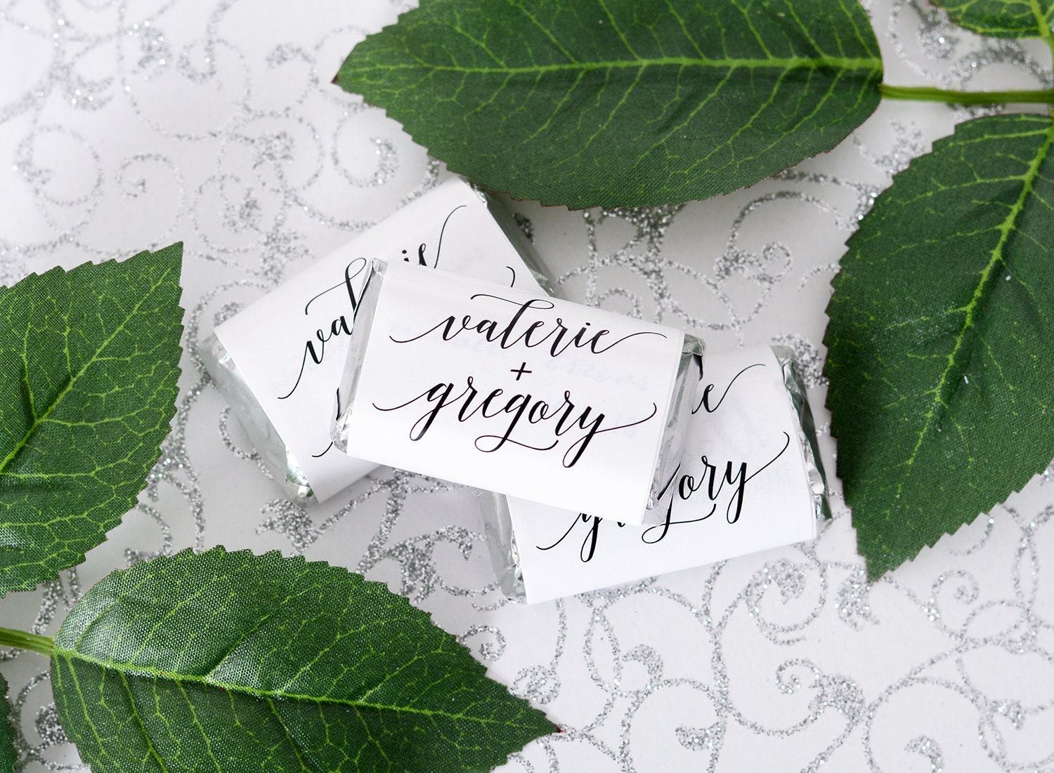 Custom Wedding Candy Labels - Mini Wraps Chocolate Bar Wrappers Sticker Wdihm-240