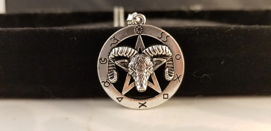 Ram Pentagram Pendant Necklace - Wicca Animal Amulet Jewelry Pentacle Silver Unisex Pagan Gift Wiccan Witchy Goth -Witch