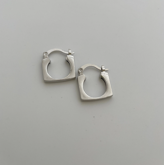 sterling Silver 16mm Geometry Hoop Earring Hoops Simple Earrings Gift For Her