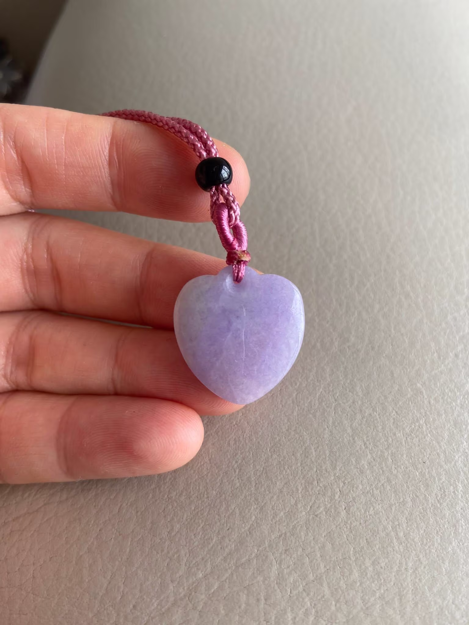 Heart Shape Jadeite Jade Pendant, Light Lavender & Green, Natural Grade A Untreated, Burma Gemstones Jewelry