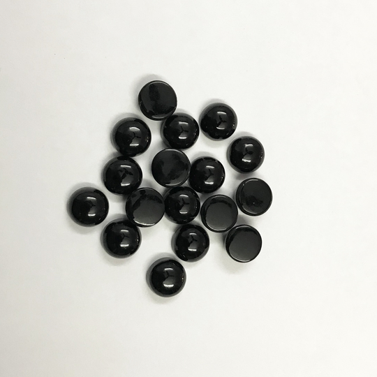 10 Pieces 6mm Black Onyx Round Flat Back Cabochons | Natural Cabs Loose Gemstones