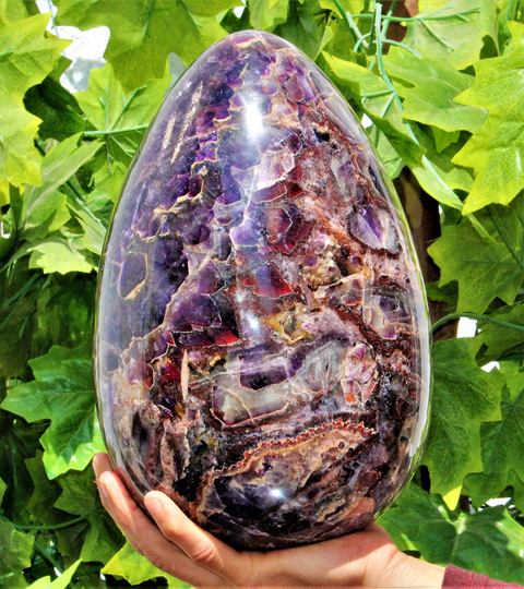 Amazing Huge 250mm Blue Amethyst Stone Healing Charged Metaphysical Power Aura Egg