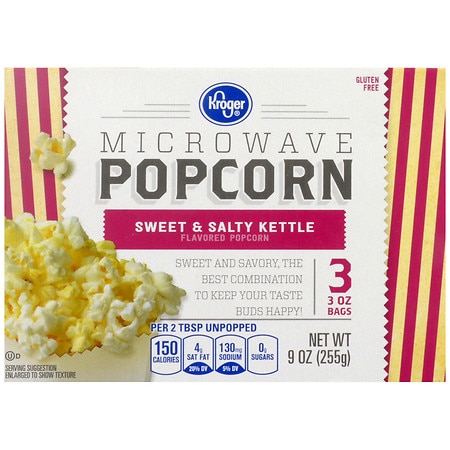 Kroger Sweet & Salty Kettle Microwave Popcorn - 9.0 oz x 3 pack