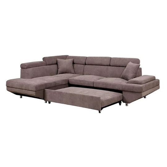 Furniture of America Sawtooth Modern Brown Polyester/Blend Sectional Arm | IDF-6125BR-SEC