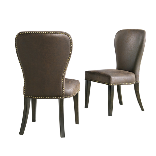 Alaterre Furniture Set of 2 Savoy Casual Polyester/Polyester Blend Upholstered Dining Side Chair (Wood Frame) in Black | ANSV01PDC