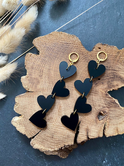 The Black Hearts Earrings | Heart Anti-Valentine's Day Valentine's