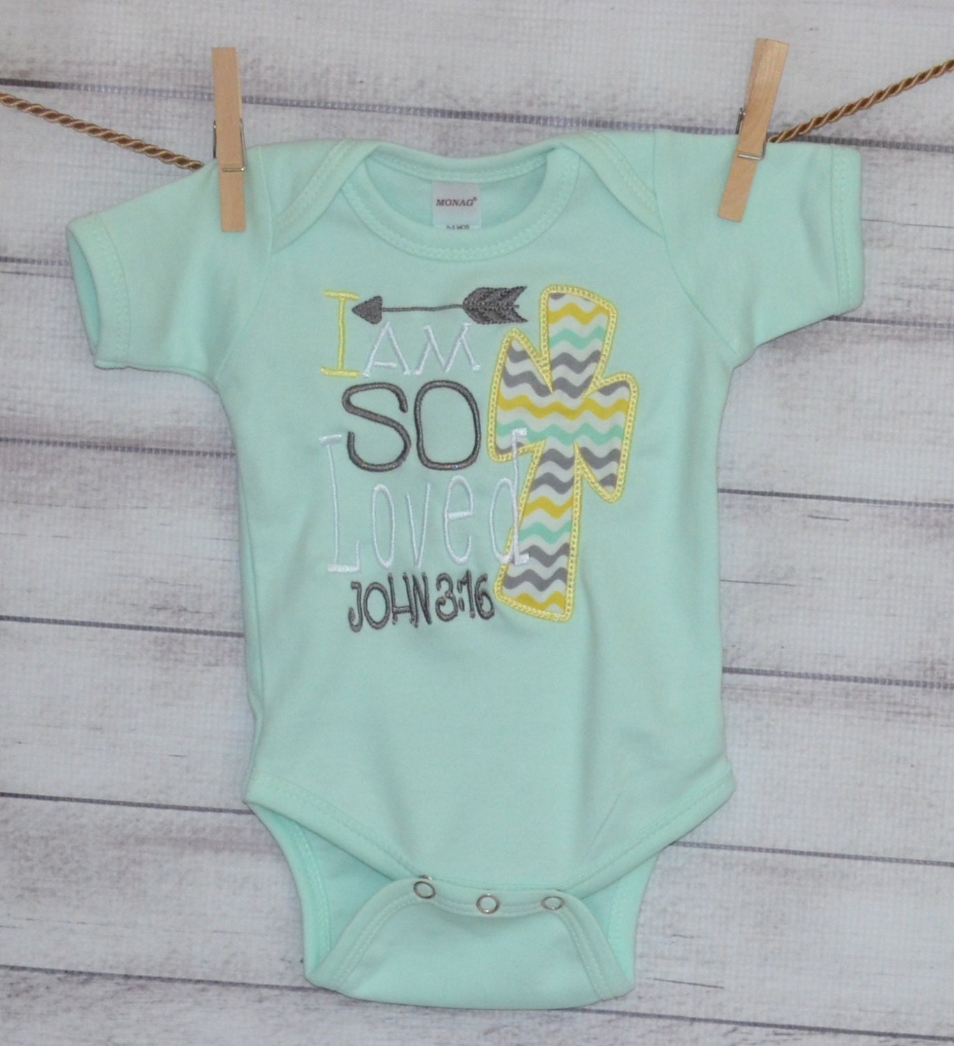 Personalized Bible Verse I Am So Loved John 316 Applique Shirt Or Bodysuit Girl Boy