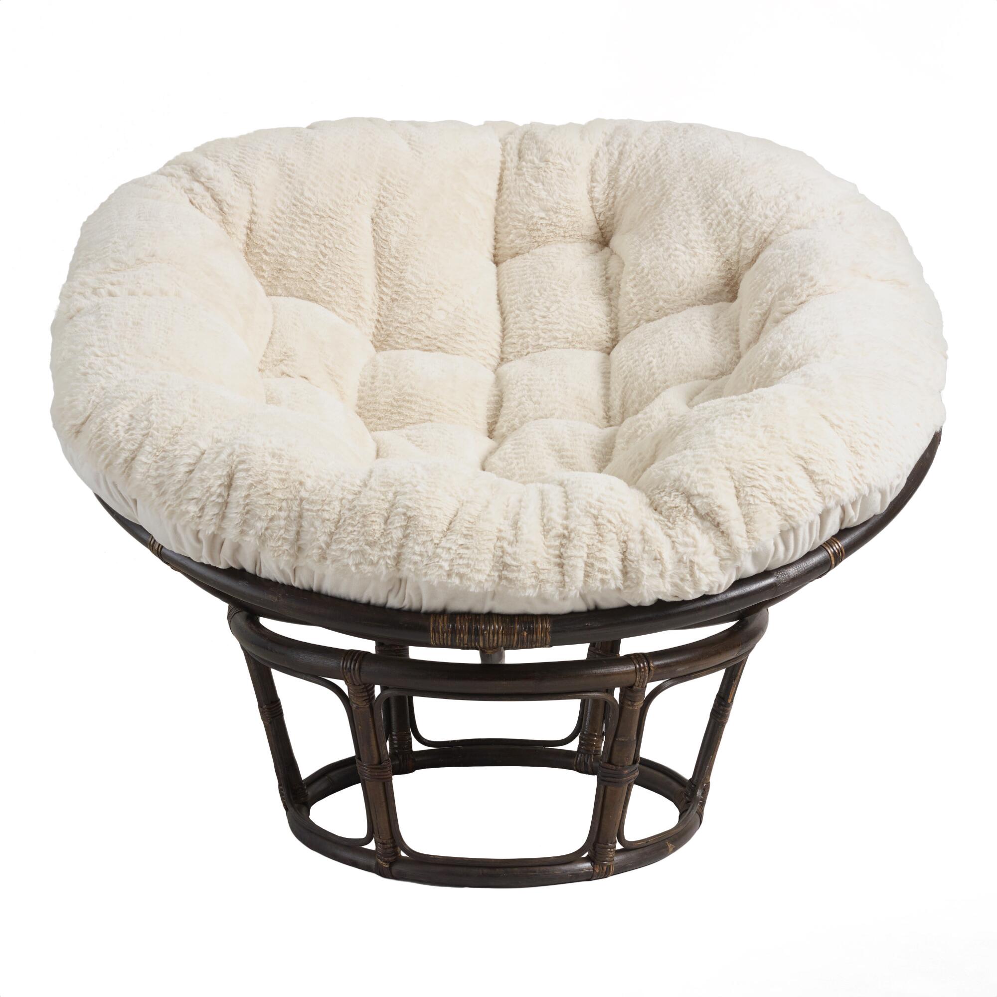 Faux Fur Papasan Chair Cushion by World Market