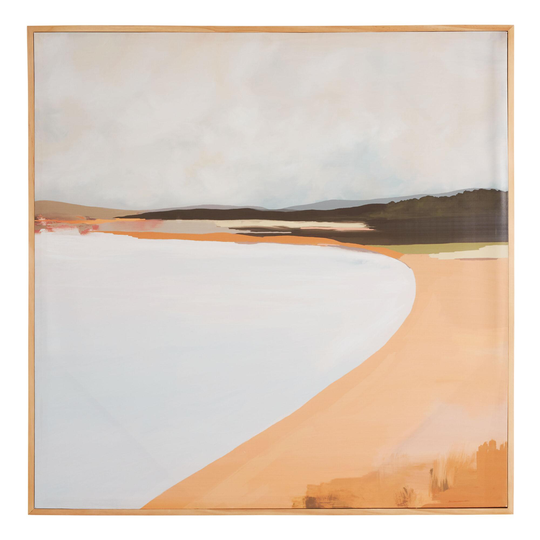 The Beach by Melissa Mary Jenkins Framed Canvas Wall Art: Multi - Paper - Medium by World Market