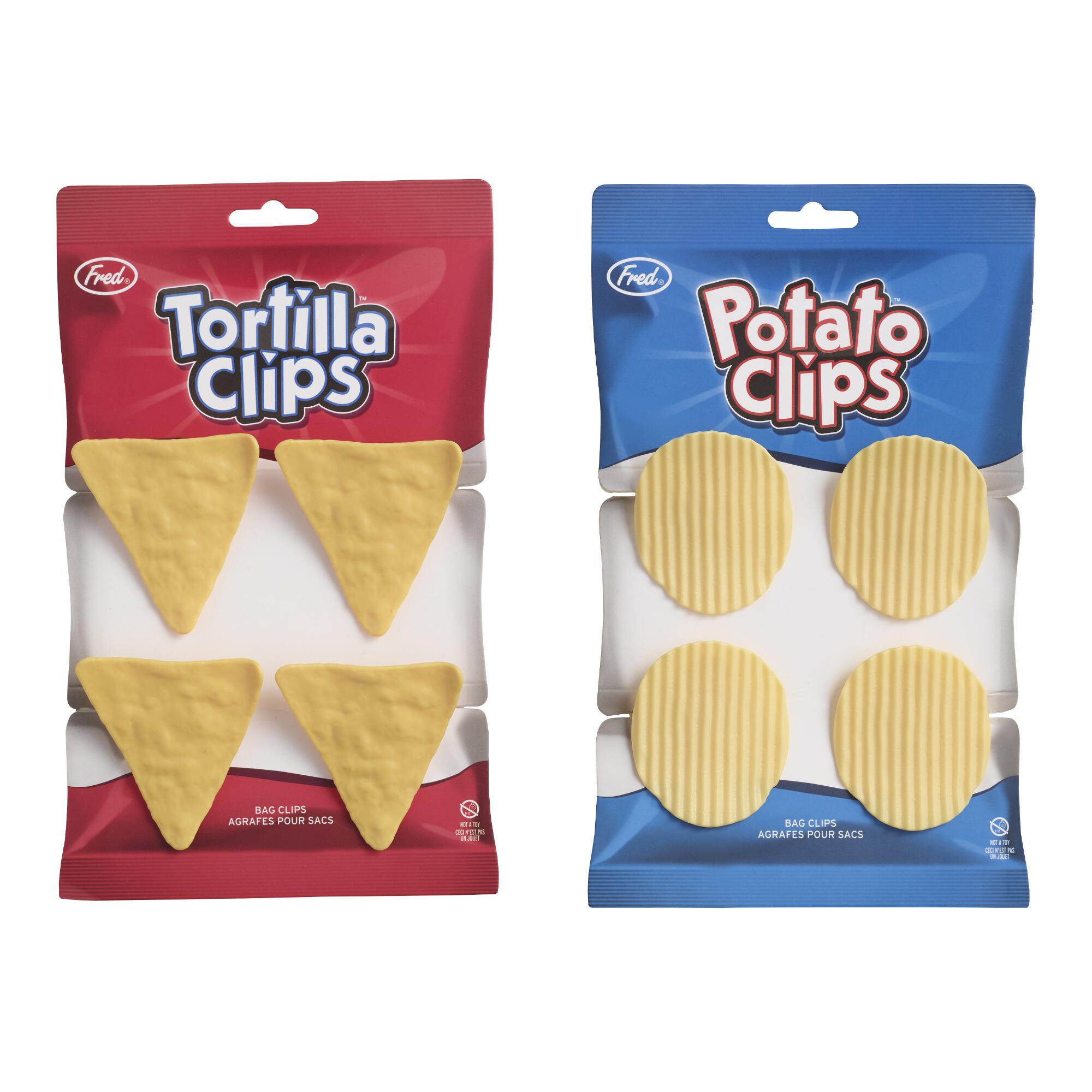 4 Pack Fred Potato and Tortilla Chip Bag Clips Set of 2 by World Market