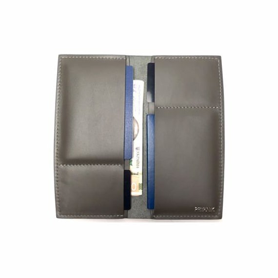 Gray Leather Wallet - Brown Credit Card Case For Men Minimalist Designer Women