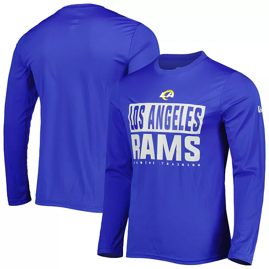 Men's New Era Royal Los Angeles Rams Combine Authentic Offsides Long Sleeve T-Shirt, Size: 2XL, Blue