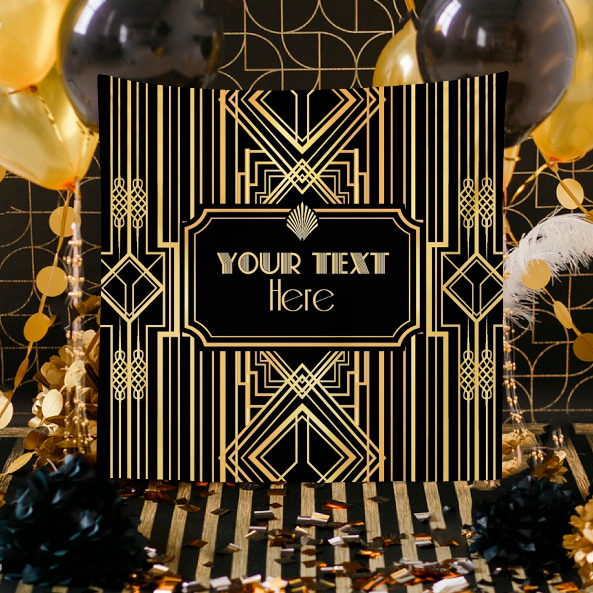 Roaring 20's Party Decor, Personalized Great Gatsby Banner, Christmas Backdrop, Art Deco Backdrop, Printed Or Printable File Bbd0060