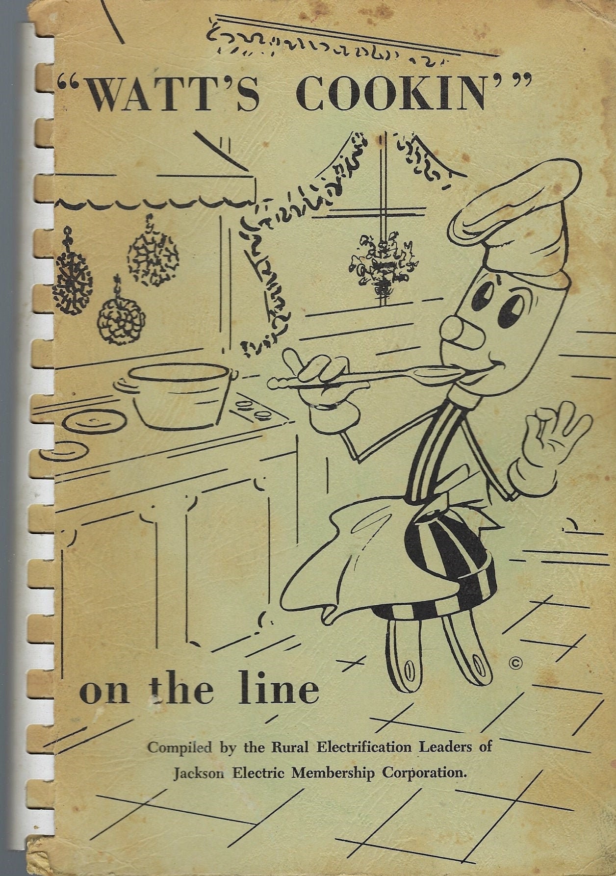 Atlanta Georgia Vintage 1950S Watt's Cookin On The Line Cookbook Jackson Electric Members Ga Favorite Recipes Photos History Collectible