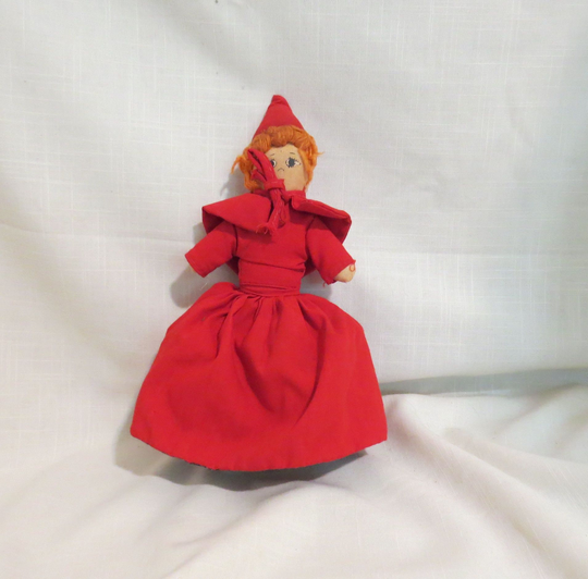 Vintage Hand Painted Topsy Turvy Doll Red Riding Hood Grandma Wolf