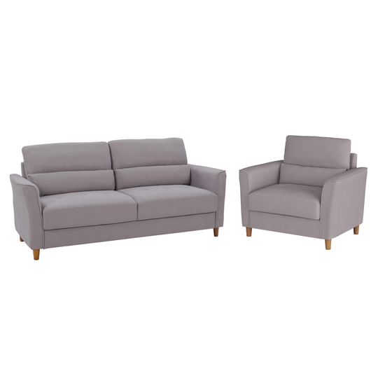 CorLiving Georgia Modern 2-Piece Polyester/Polyester Blend Light Grey Living Room Set in Gray | LGA-202-Z3