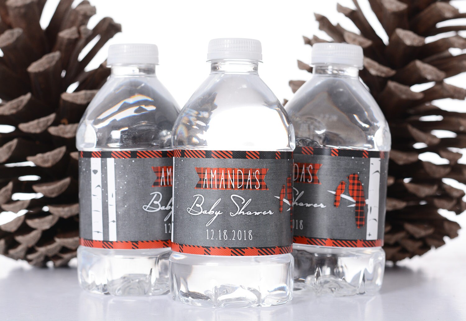 Baby Shower Water Bottle Labels - Stickers Waterproof For Winter #bsiw-90
