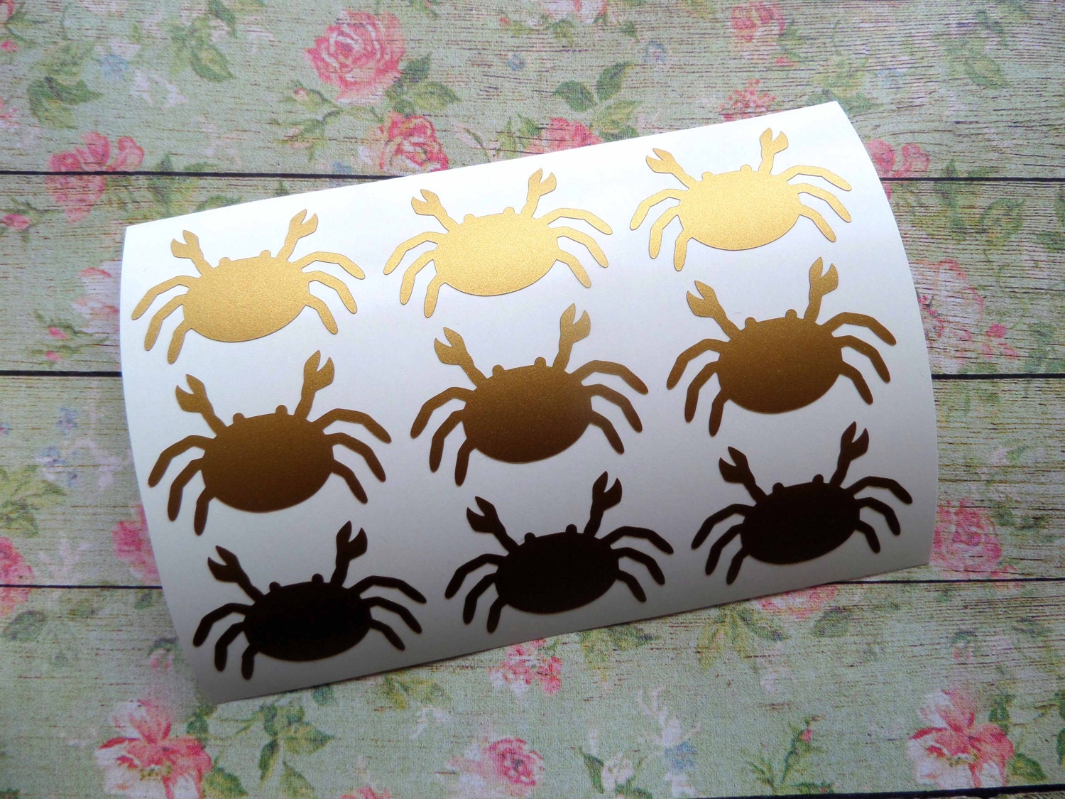 40 Vinyl Crab Stickers, Crab Decals, Under The Sea Party, Removable Wallpaper, Fish, Seafood, Boil, Beach Wedding Invitation Seal