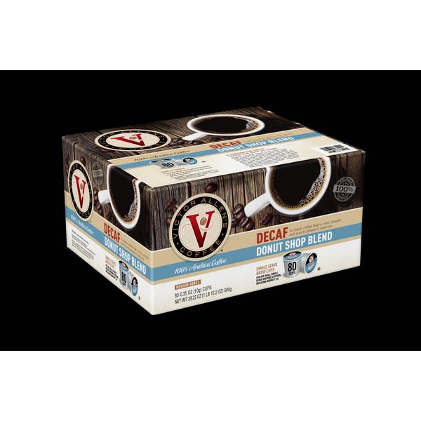 Victor Allen's Coffee 80 Count Decaf Donut Shop Blend Single Serve Brew Cups