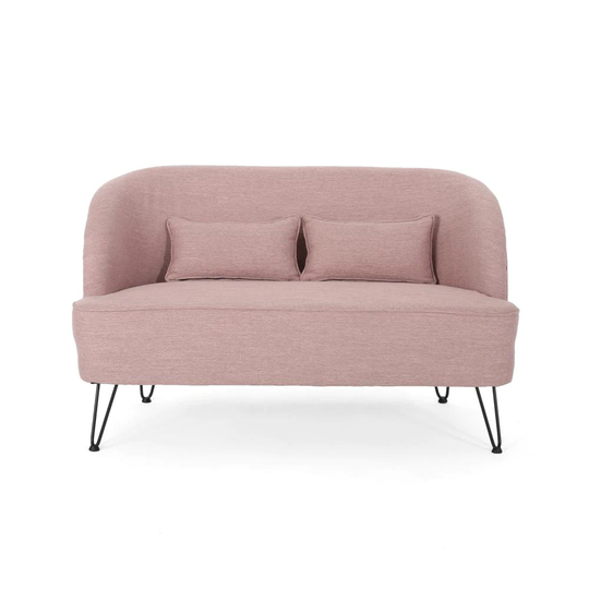 Best Selling Home Decor Nilson Modern Light Blush Polyester/Blend Loveseat in Pink | 309518