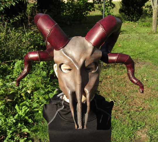 Made To Order Ram Leather Mask Skull Horns Saheim Halloween Costume Apocalyptic Cosplay Larp